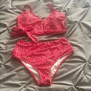 SHEIN Red Floral Bikini Set
